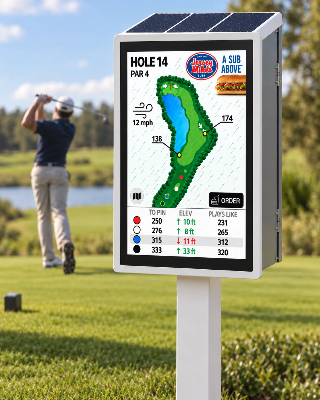 TeePad installed on a tee box
